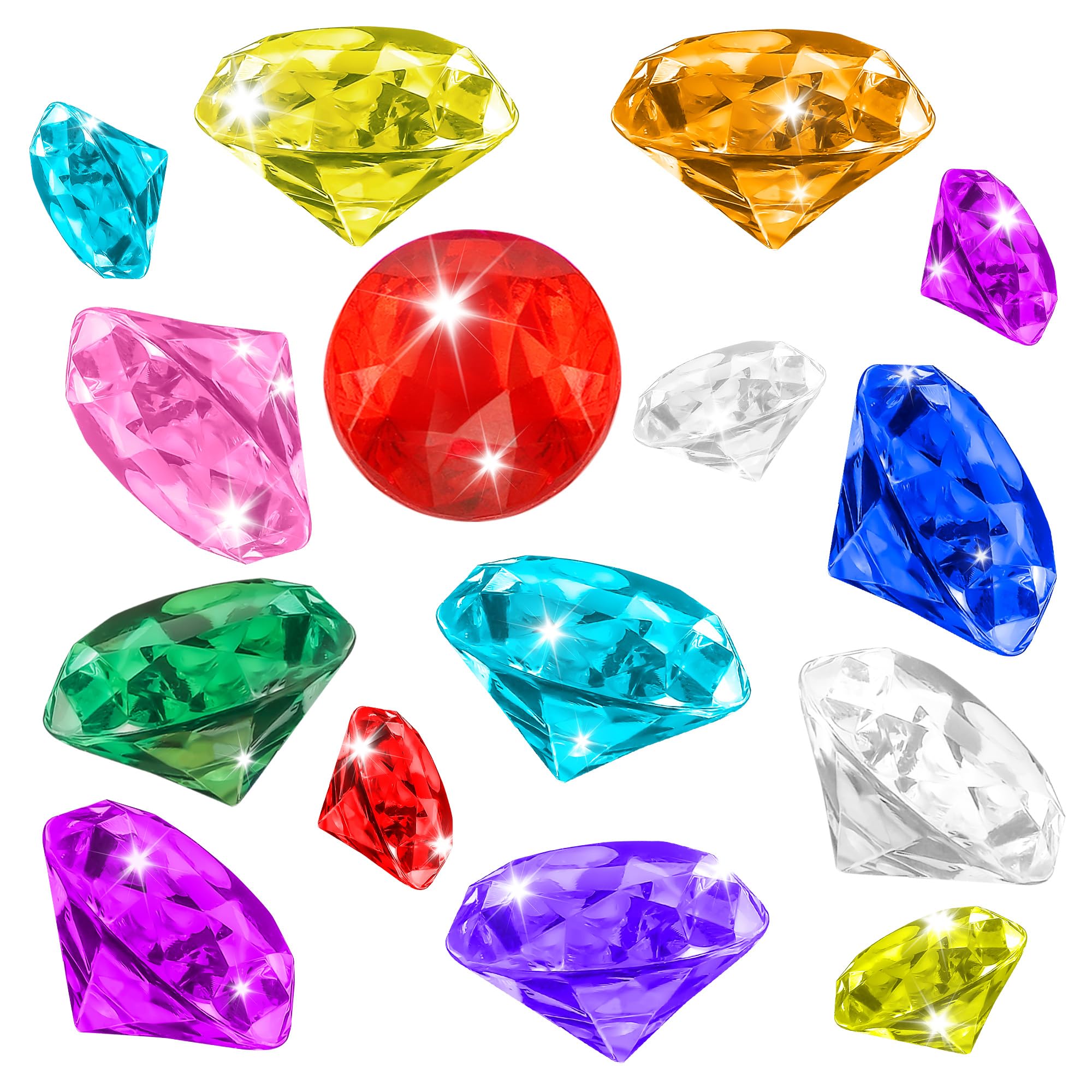 Diving Gems Pool Toys, 15 PCS Colorful Big Diamond Pool Diving Toy for Kids Ages 4-8 8-12, Sinking Swimming Pool Toys, Underwater Swimming Toys Water
