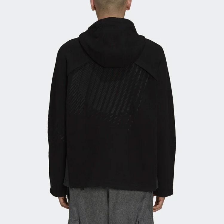 Y-3 FW21 Vyšívaná ležérní bunda s kapucí Pánské bundy Černá HB3344