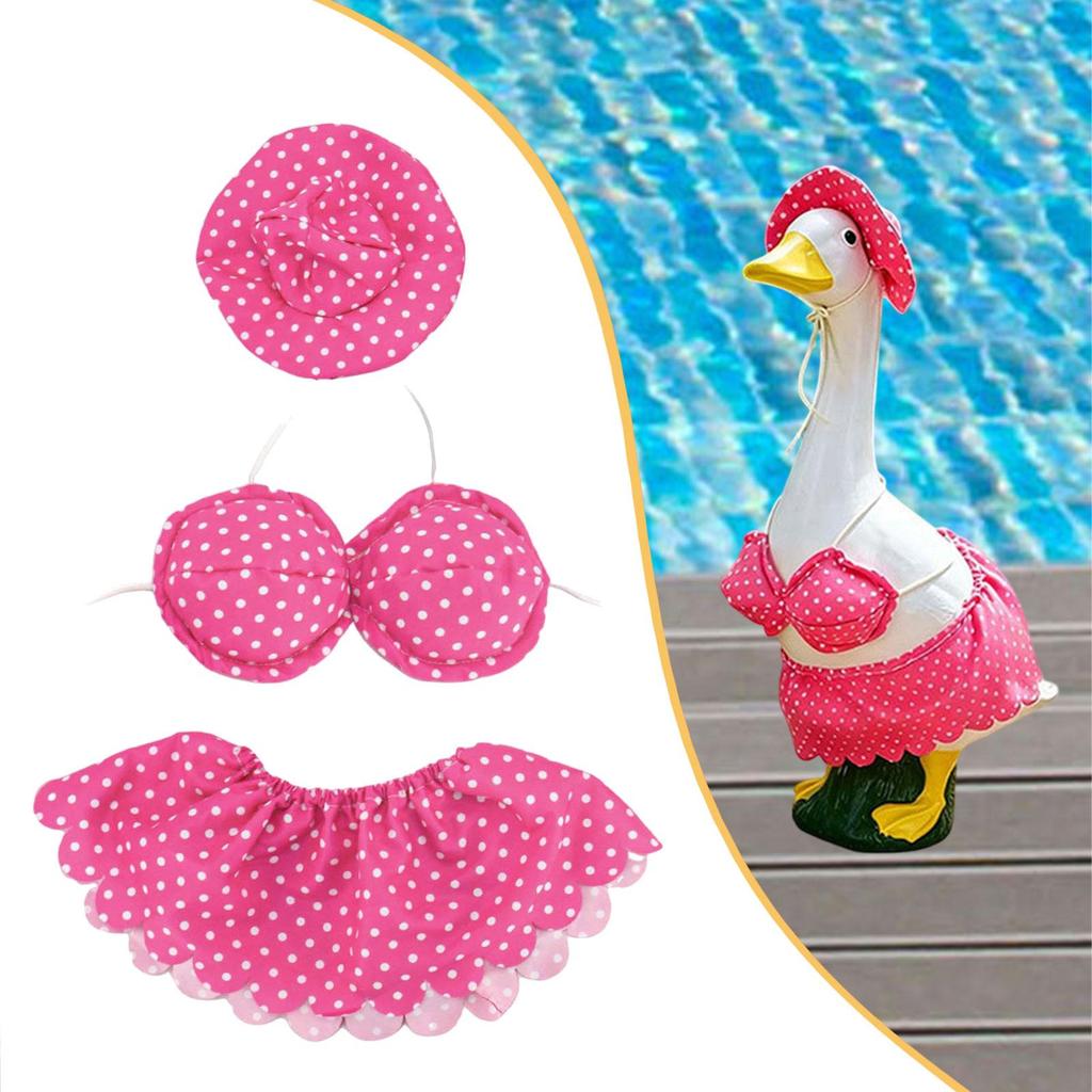 Bikini Porch Goose Outfit Hat Bra Skirt Inch Statue Creative Goose Costume for Courtyard Festival
