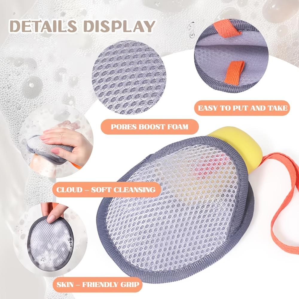 1pc Soap Net Bag | Double-Sided Soap Foam Net for Bathing, Scrubbing, and Cleansing with Acetate Material