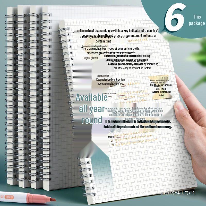 Thickened Grid & Lined Coil Notebook for Students