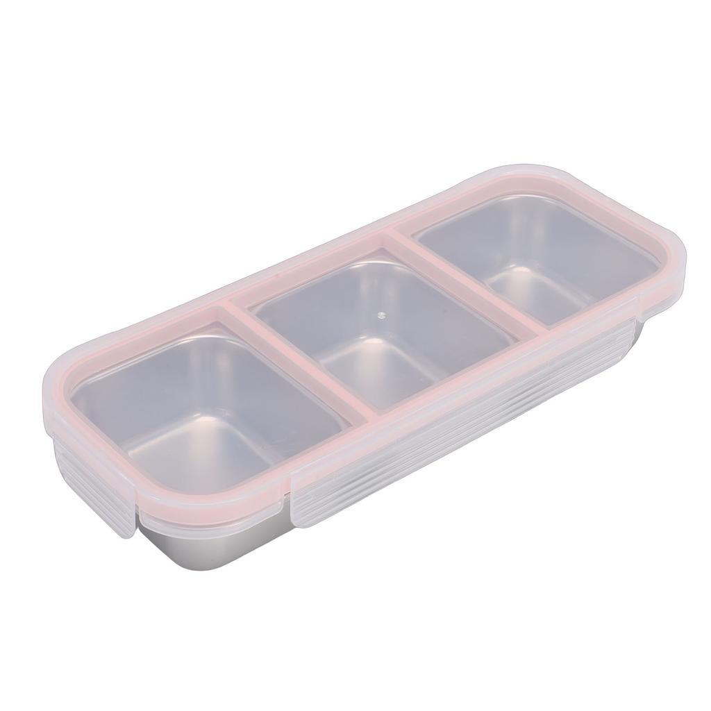 Snack Container   Proof Stainless Steel 3 Compartments Easy Cleaning Metal Snack Container
