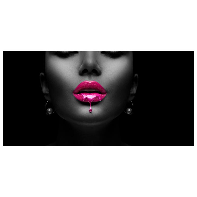 

Женское лицо, сексуальные губы, зеленый жидкий холст, картина, настенные художественные постеры, принты, настенные панно для гостиной, дома, настенный декор Cuadros 50x100cm