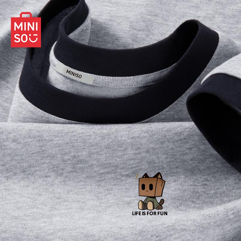 

MINISO Men s Pure Cotton Colorblock T-shirt M