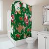 TU Christmas Shower Curtain Santa Claus Reindeer Holiday Bathroom Decor Festive Xmas Home Decor Waterproof Shower Curtain Set