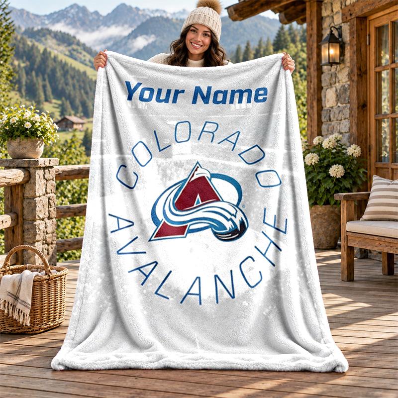 Colorado Avalanche Benutzerdefinierter Name Flanelldecke Personalisierte Weiche Warme Plüschdecke Personalisierte Geschenkidee für Familie Freunde