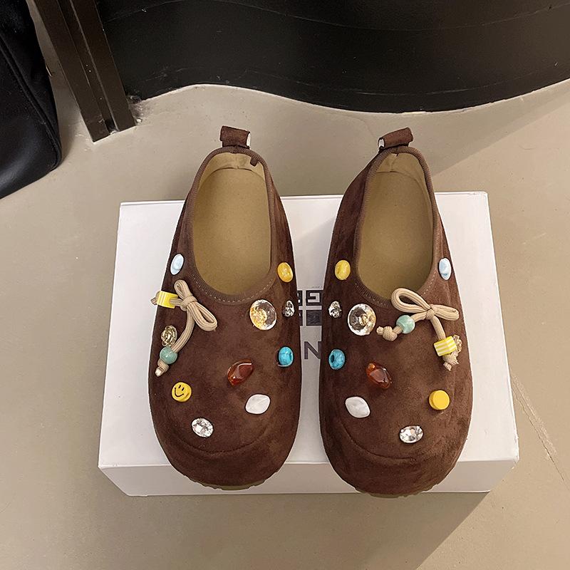 

Дизайнерские нишевые туфли Мэри Джейн с бантом, женские осенне-зимние модные ретро универсальные изысканные аксессуары, повседневные одинарные туфли 40 кофейный