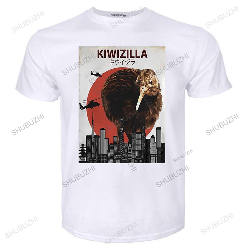 

New Hot sale Fashion cotton Kiwizilla Funny Kiwi TShirt Zealand Bird Lovers Gift brand Tee shirt male vintage teeshirt S