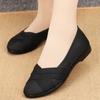 Old Beijing Cloth Shoes Women's Single Shoes Black Casual Shoes Non-slip Breathable Work Shoes Flat Shoes
