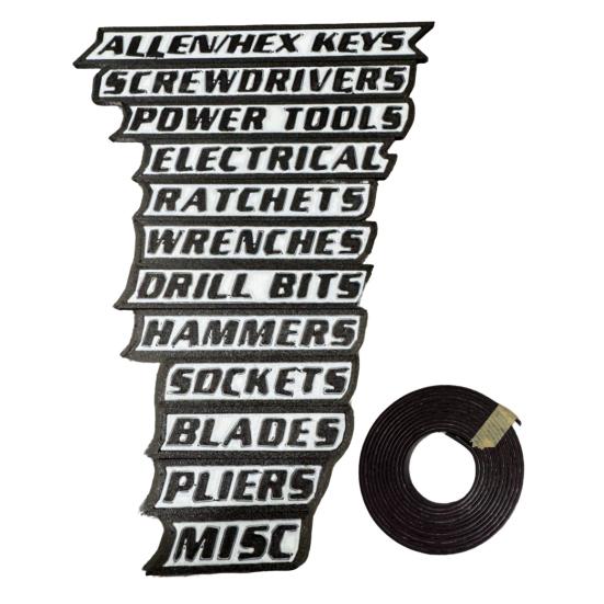 1/10/12Pcs Magnetic Toolbox Label Easy To Read Reusable 3D Magnetic Tool Chest Organizer Tag Mini Toolboxes Drawers Marker Organization Label