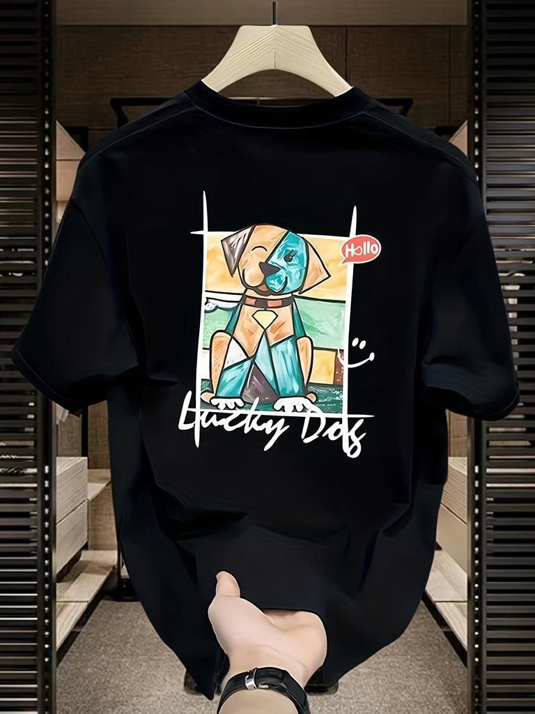 Mens Heavyweight 100 Cotton Graphic TShirt  Casual Crew Neck Short Sleeve Summer TShirt Cartoon Print