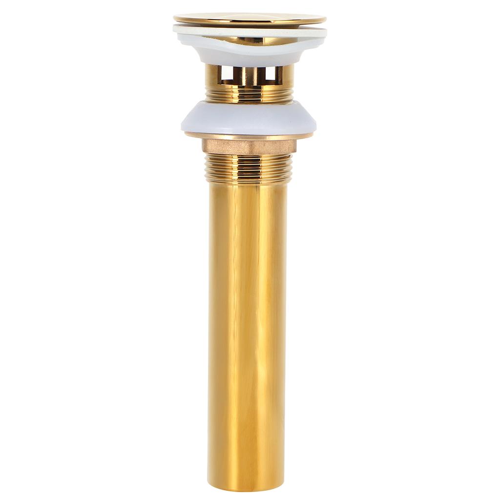 Gold Sink Drain without Overflow Anti Clog Bathroom Faucet Wash Basin Drain Stopper