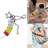 Colorful Handmade Bead Keyring Lovely Cartoon Bear Pendant Portable Fashion Accessory for Trendy Women Girls Daily Use