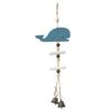 Mediterranean Style Wooden Ocean Pendants Marine Animals Ocean Themed Dolphin Wind Chimes with Bell Starfish Wall Hanging