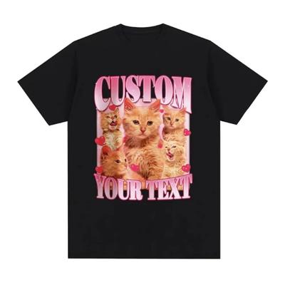 Custom Your Text Graphic T Shirts Cat Lovers Gift T-shirts Men Women Cotton Casual Harajuku Short Sleeve T-shirt Streetwear Tops