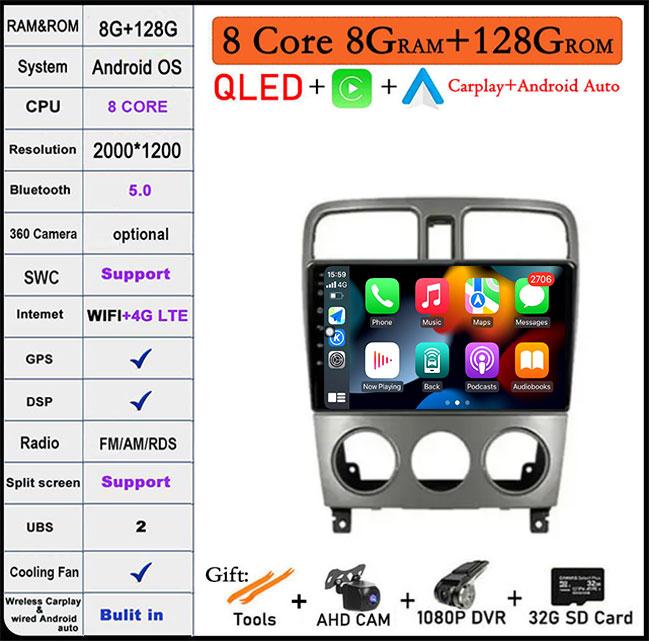 Android 14 For Subaru Forester SG 2002 - 2008 Car Player Autoradio Radio GPS TV Multimedia Carplay Lettore Vehicle Navigation