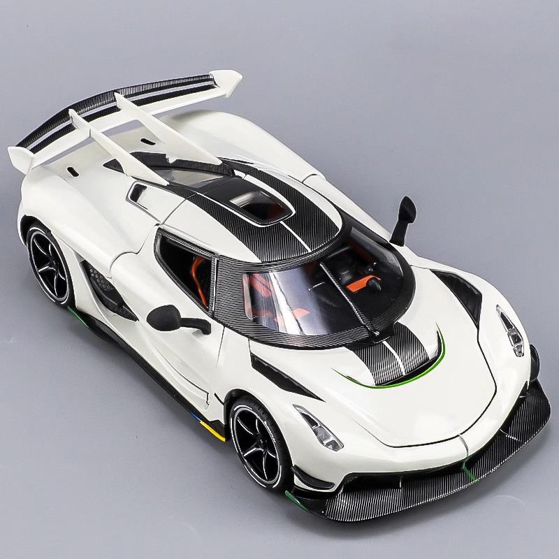 1:24 KNSG Jesko Alloy Super Muscle Car Model Metal Diecast Sound And Light Pull Back Display Decoration Trendy Ornaments Gifts