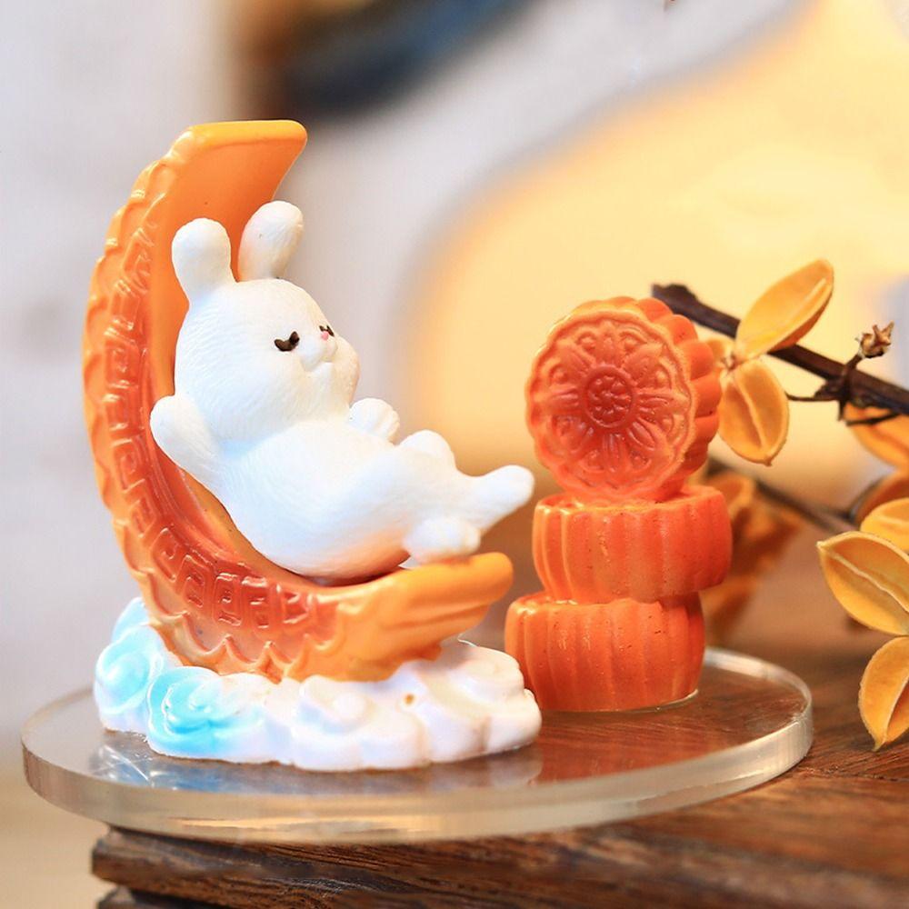 Creative Rabbit Mooncake Figurines Exquisite Micro Landscape Decoration  Easter