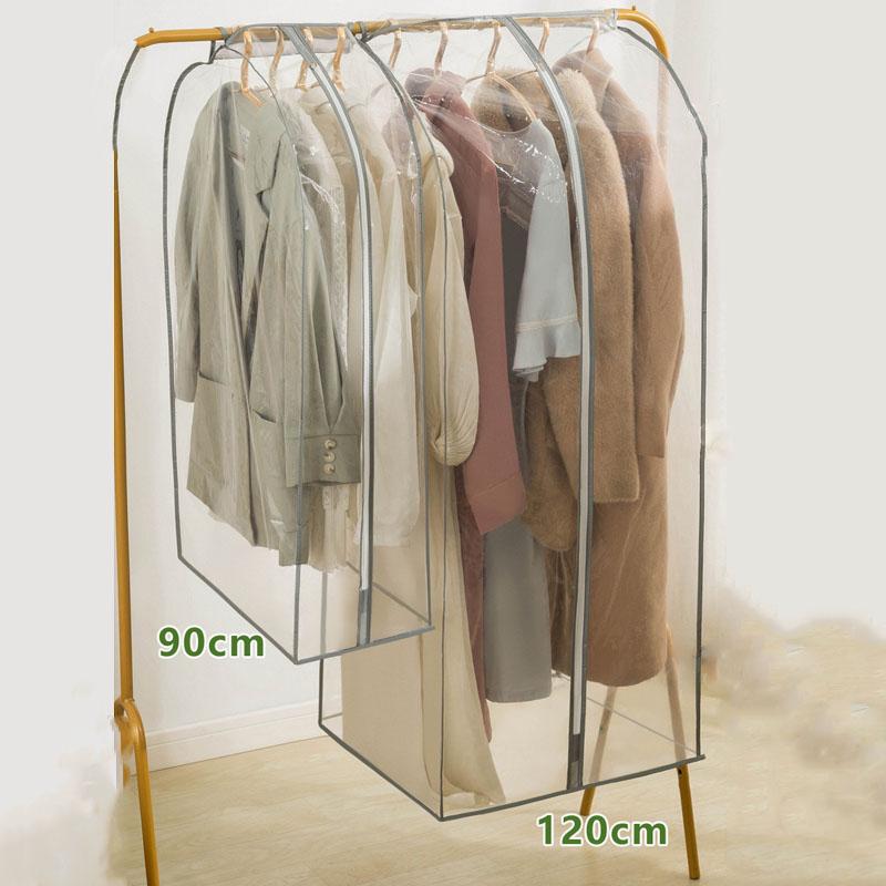 Large Space PEVA  Down Jackets Overcoat Dust Cover Transparent Suit Coat Storage Bag Bedroom Wardrobe Hanging Dust-proof Bag