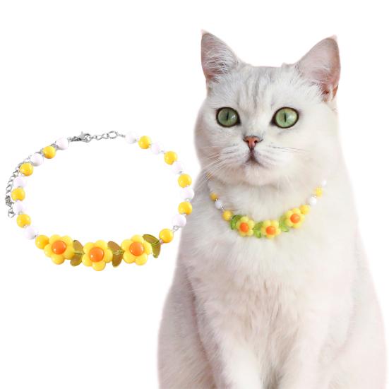 Pet Necklace Collar Colorful Bead Adjustable Cute Peach Cats Dogs Exquisite Fashionable Elegant Necklace
