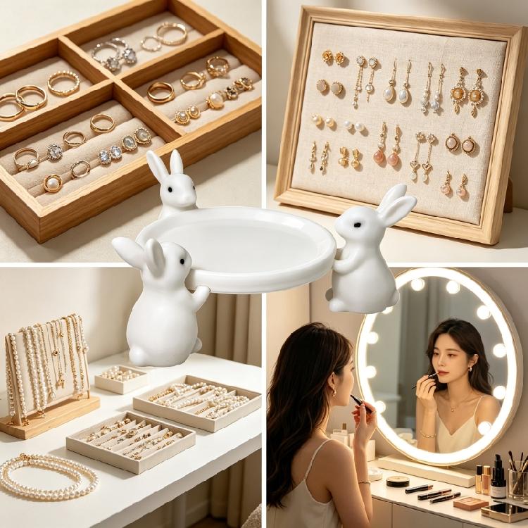 Rabbit Plate 3D Printed Easter Bunnies Cake Stand Serving Tray for Desserts Jewellery Wedding Crafts Decoration Gift
