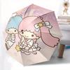 1pc Little Twin Stars Fully Automatic Folding Portable Cartoon Umbrella, 8 Steel Frames, Three-Fold Design, Suitable for All Seasons, Suitable for Out