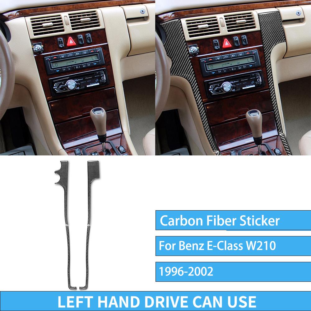 Carbon Fiber Car Interior Accessories Center Console Dashboard Gear Full Set Tuning Stickers For Mercedes W210 E Class 1996-2002