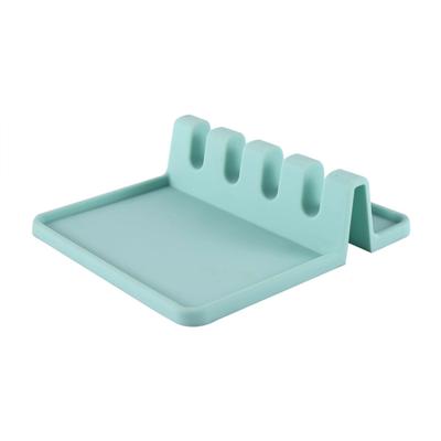 Silicone Spoon Holder with Drip Tray Food Grade Heat Resistant BPA Free Countertop Stove Top Ladle Spatula Tong Utensil Rest Organizer Rack