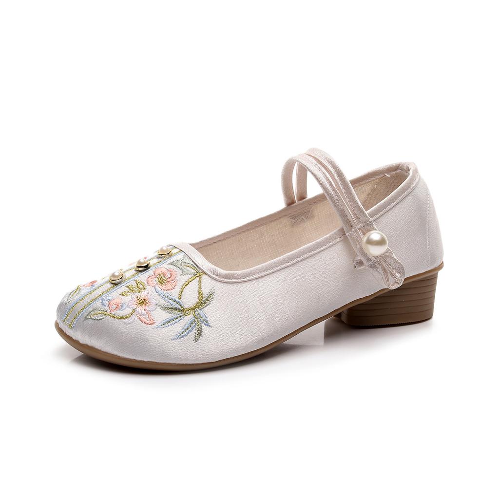 [Yuzhu] 2025 Spring New Ethnic Style Classical Embroidered Shoes New Chinese Style Women's Shoes Cheongsam Matching Shoes