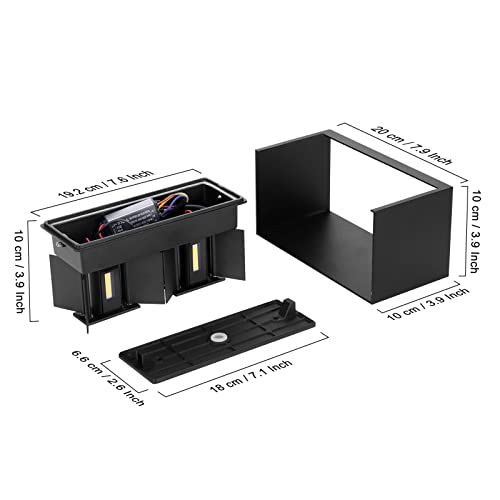 KAWELL Lighting 12W Bracket Light, Wall-Mounted Entryway Light, Spotlight, Adjustable Height and Beam Angle, Aluminum, Waterproof, IP65, Outdoor/Indoo