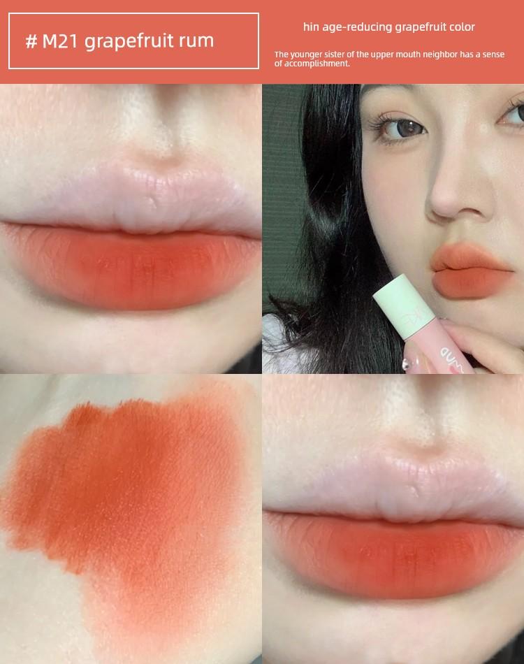 AKF Lip Mud M20 Matte Finish Velvet Lip Lacquer M07 Niche Style Brand Orange White Niche Style Brand Lipstick