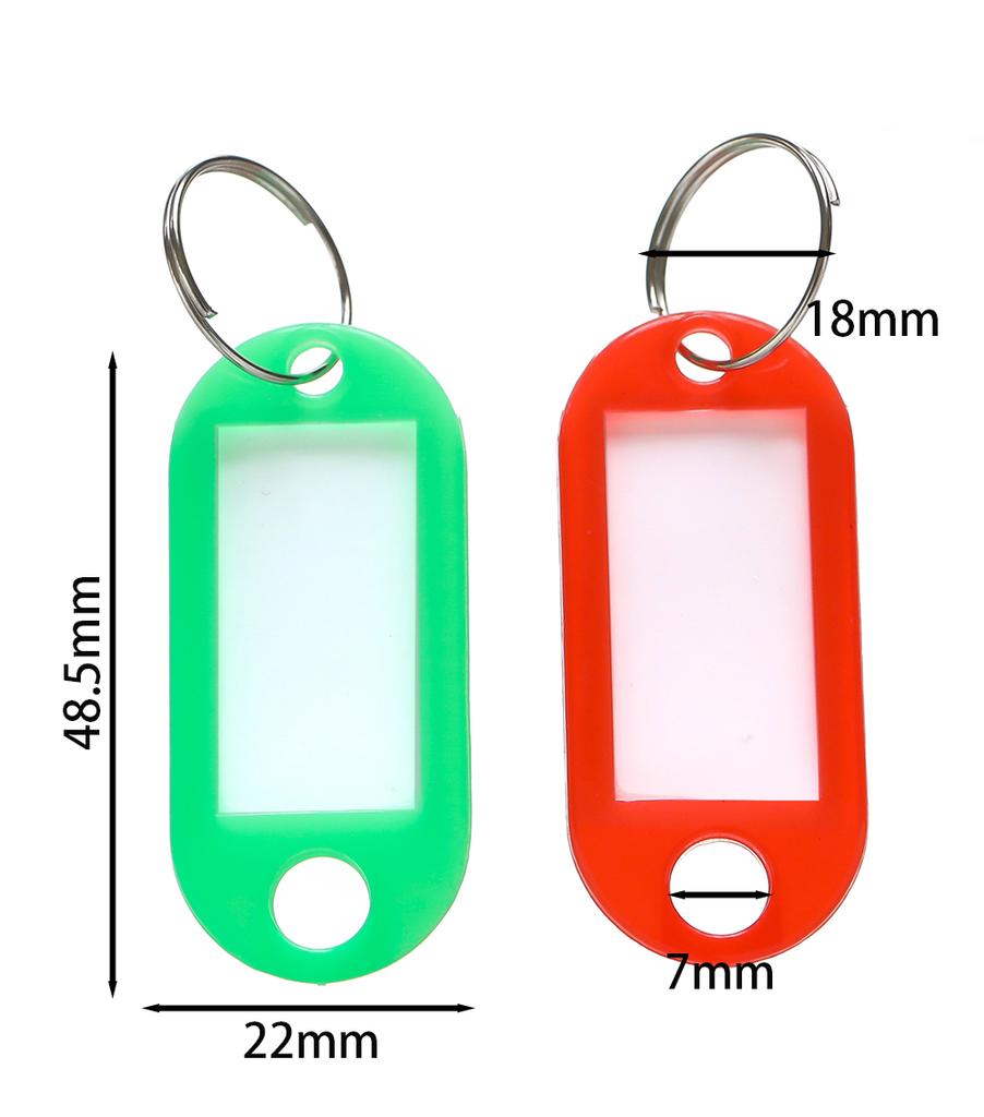 50pcs/Lot Colorful Plastic Tags Classification Card Key Tags Label Name Baggage Tag ID Name Number Tags with Split Ring