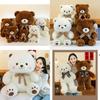 Adorably Charming Bowknot Teddy Bear Plush Toy Cartoon Stuffed Doll For Kids