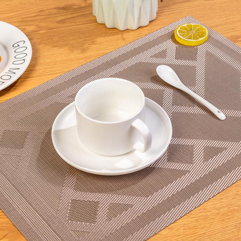 New square European style dining table mat, simple style thermal insulation placemat, western food thermal insulation mat, coaster, tableware