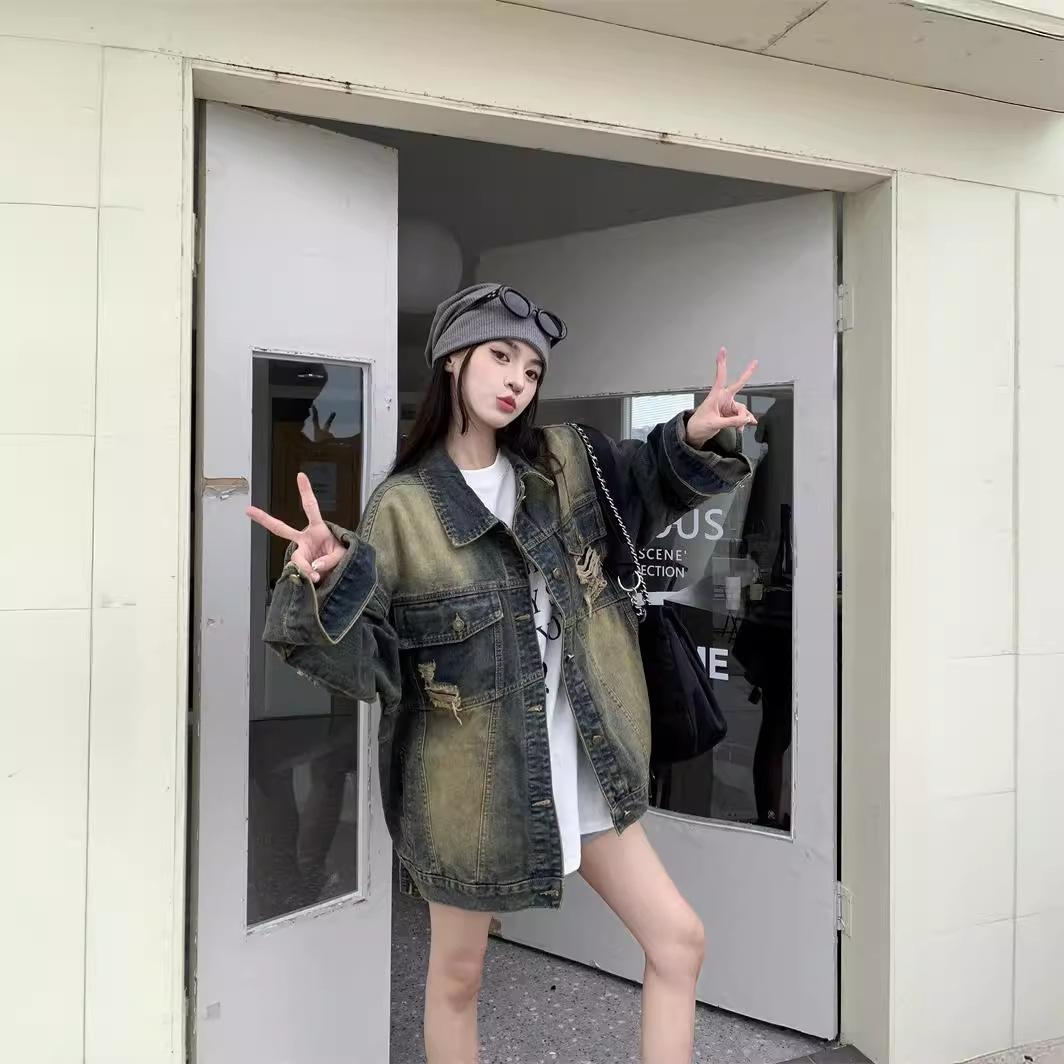 Джинсовая куртка в стиле ретро Broken Holes — фото 5