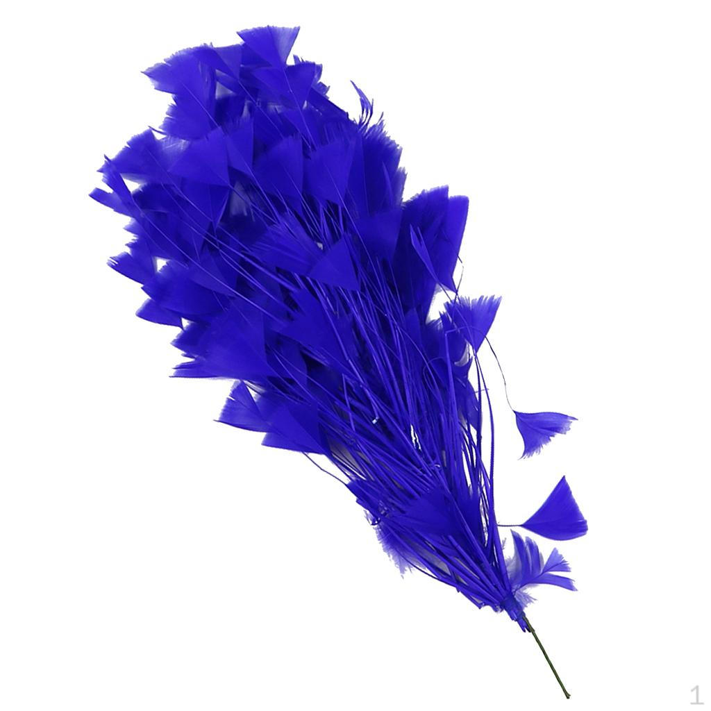 25 30cm Colored Chicken Feather Sprays On Wire For Florist Decor