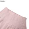 ZANZEA Women Short Sleeve Blouse and Midi Skirts Summer Two Piece Suit Sets