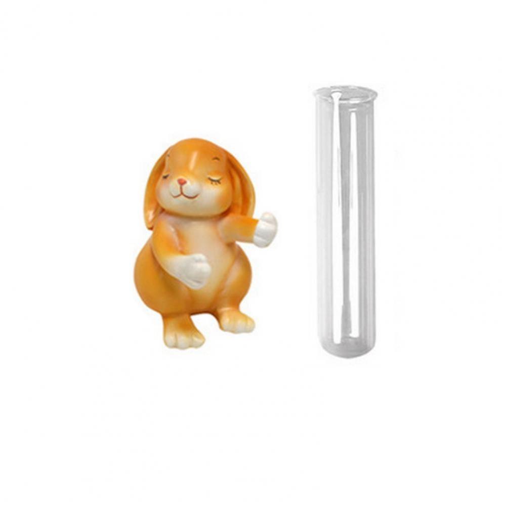

Adorable Cartoon Animal Statue Shatterproof Resin Flower Container Animal Flower Vase Table Style 1