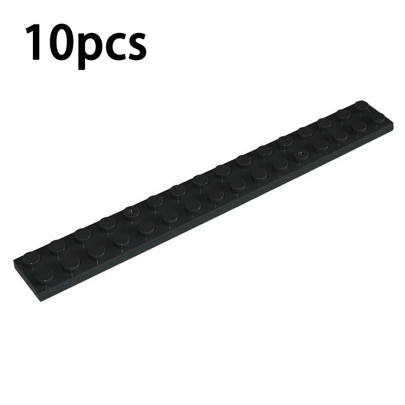 

10PCS Size 2x16 Dot Plate MOC Assemble Particles DIY Building Blocks 2*16 Figures Bricks Educational Creative Toy for Kid 4282 чорний