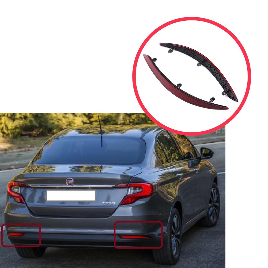 BSP1172 Rear Right Left Side Bumper Reflex Reflector for Fiat Tipo MK2 356 357 Egea 2015-On 4-Door Sedan 51998151 51998149