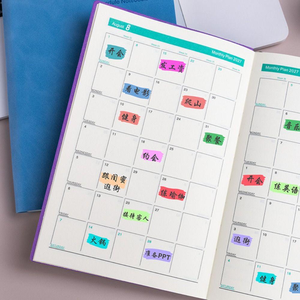 Portable A5 2027 Planner with Monthly & Weekly Plan Pages 365 Days Agenda Book Efficiency Schedule Notebook School Office