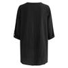 Women's European & American V-Neck Cotton-Linen Long Sleeve Button-Down Shirt - Autumn/Winter