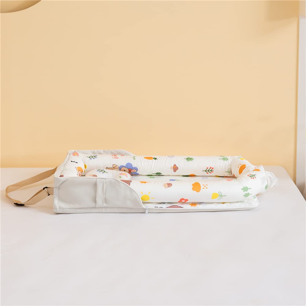 Luddy Crib Newborn Bed with Pillow Foldable Portable Crib Portable Baby Gift Breathable Washable Months Mini Bed-in-Bed Co-Sleeping 0-24 Size, 2665cm