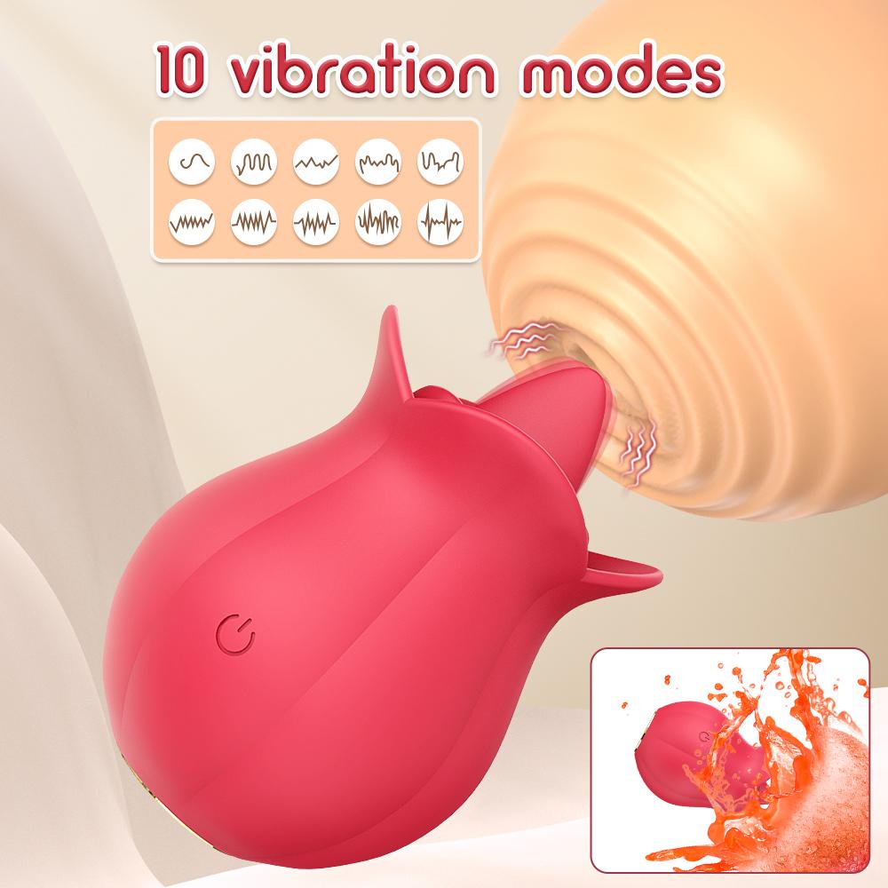 Rose Lecken Dildo Vibrator Nippel Klitoris Stimulator Vibrierendes Ei Zunge Lecken Klitoris Sauger Sex Spielzeug Erwachsene Spielzeug für Frauen