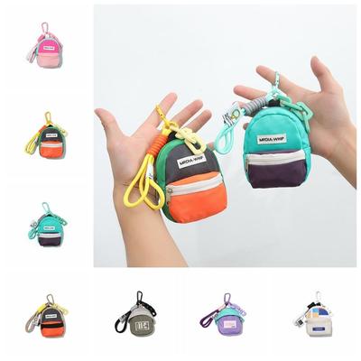 Creative Macaron Color Mini Coin Purse Backpack Pendant Anti Loss Key Chain Wallet Multifunctional Durable Earphone Bag Camping