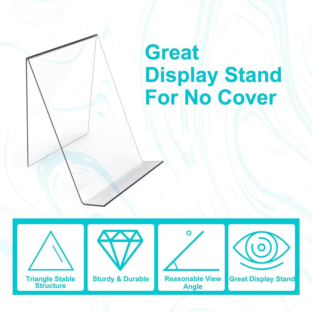 Acrylic Book Stand Without Ledge ,6PC Clear Acrylic Display Easel Transparent Display Stand Holder Tablet Holder