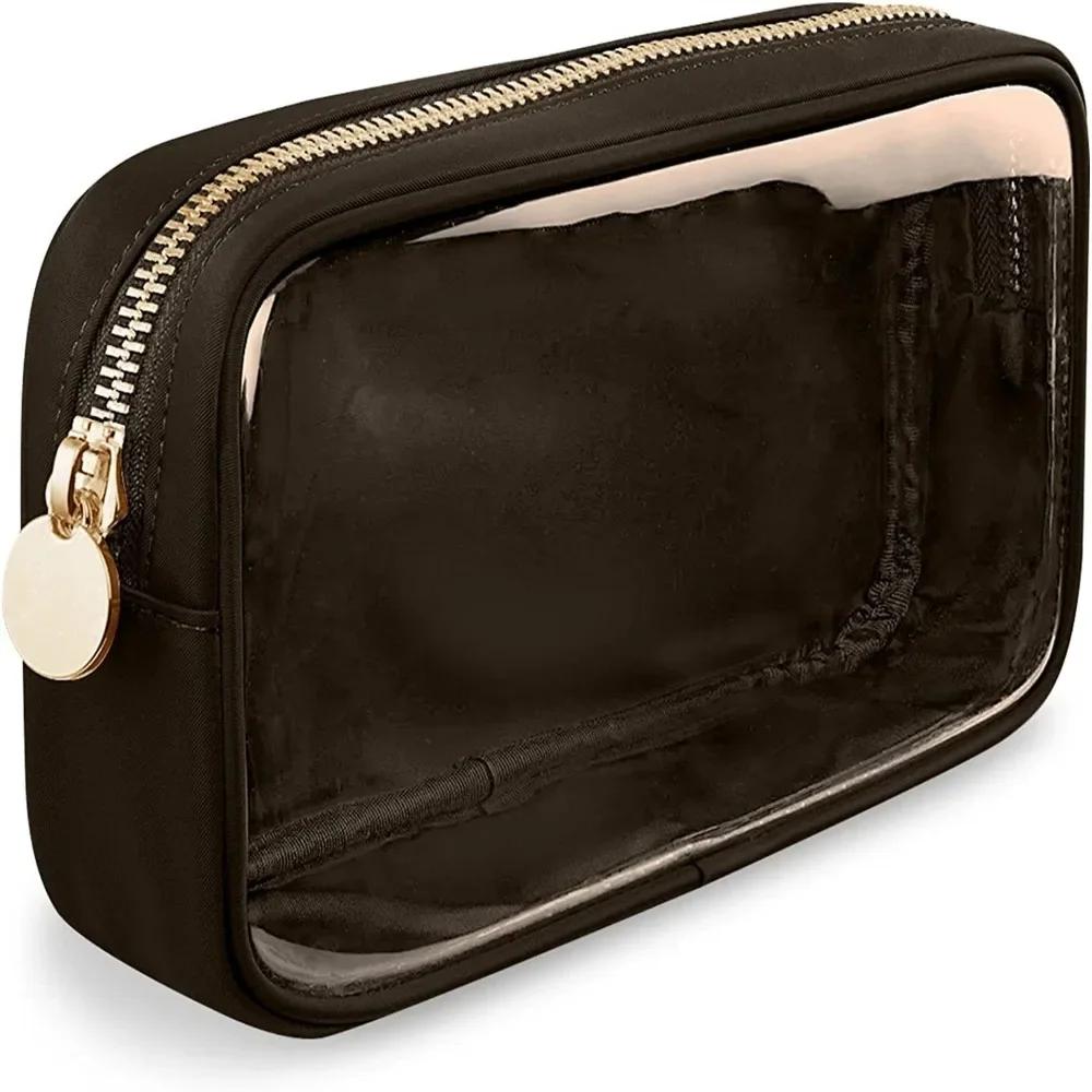 

Women Pvc Cosmetic Bag Fashion Transparent Storage Toiletry Bag Shell Large Capacity Makeup Pouch кавовий