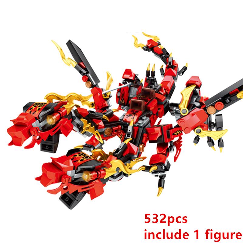 New Fire Attack of the Flame Dragons Fightar Titan Season 14 Fly Building Blocks Classic Model Sets Bricks Kid Kit