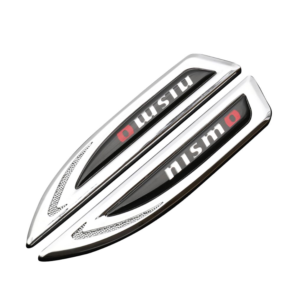 2PC Blade Badge Decor Sticker Labeling Car Emblem Body Trim Accessories For Nissan Nismo X-Trail Qashqai Sylphy Altima Leaf Note