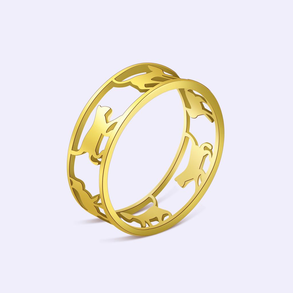 Ladies Adjustable Cute Cat Shape Rings Jewelry